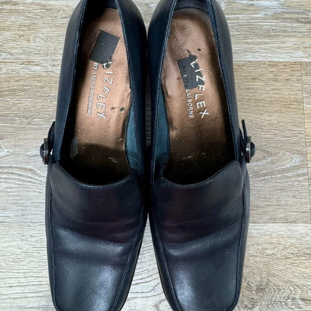 Liz Claiborne Liz Flex Conform Navy Blue Block Heel Shoe Women's Size 7