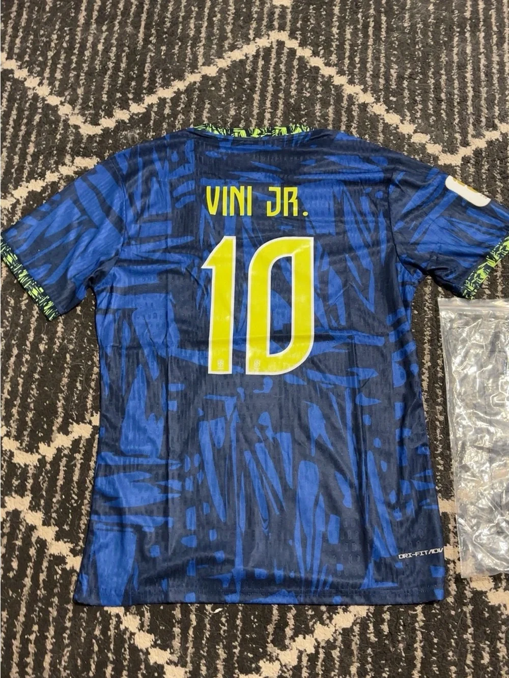 Blue world cup Soccer Jersey with Yellow Number - VINI JR.