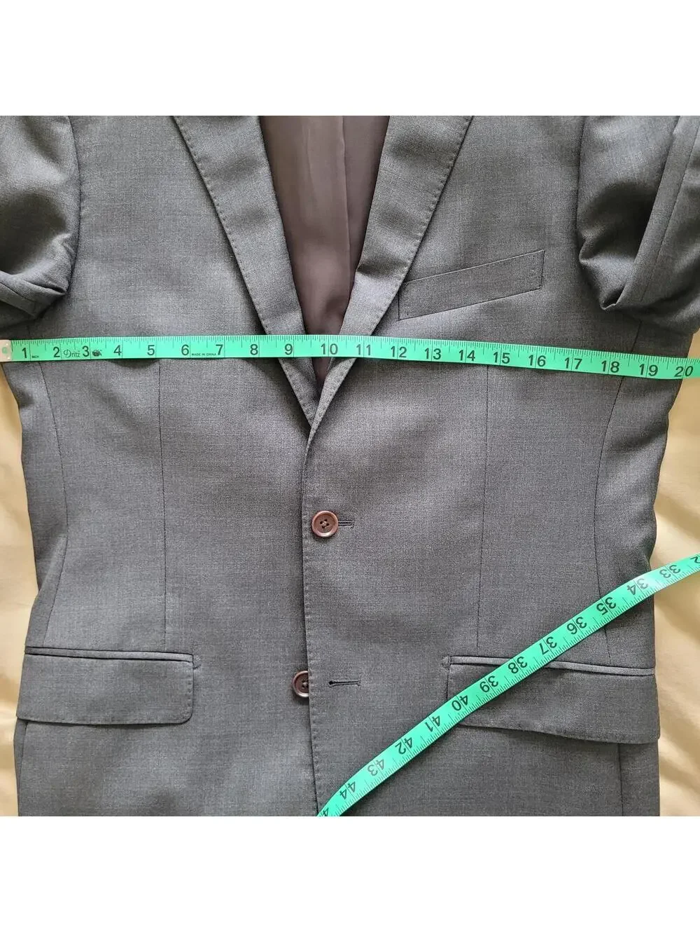 DKNY Men's 2 Piece Suit Gray 40R 32x32 Wool Blend