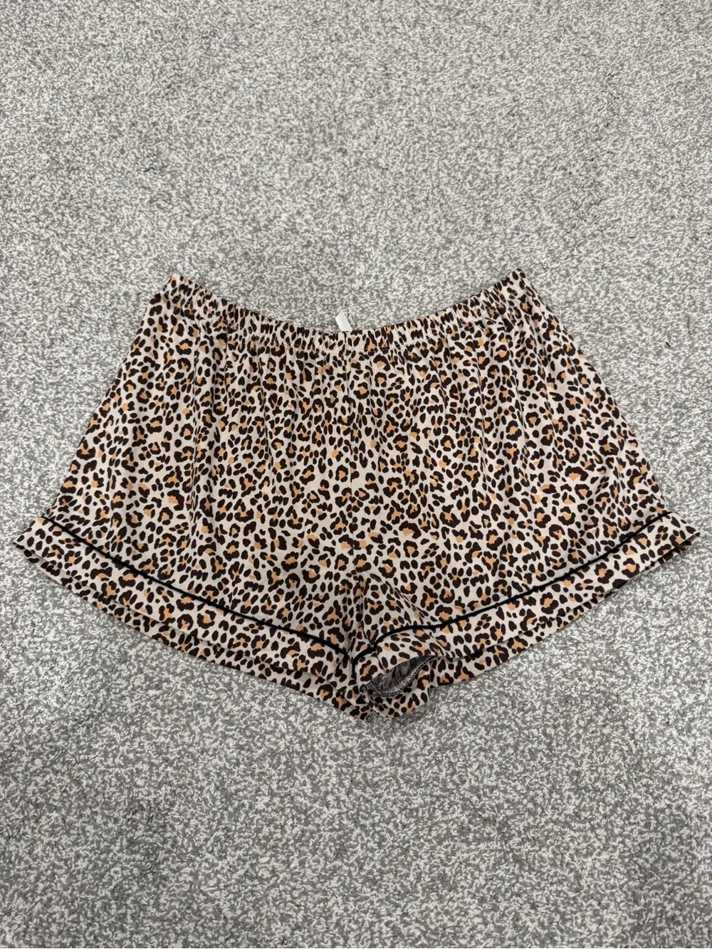 Leopard Print Women’s Lounge Shorts - Taupe/Black