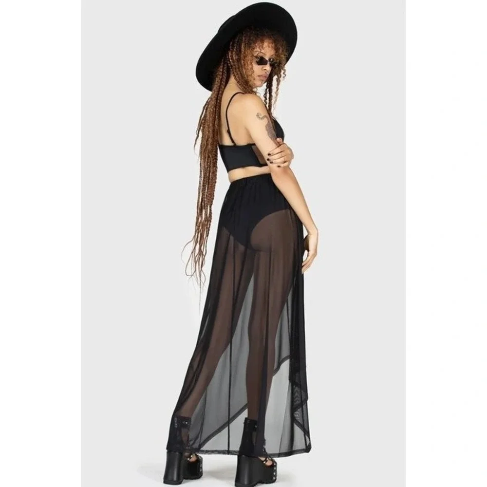 Killstar umbra hi low maxi skirt‎ mesh