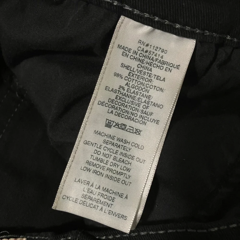 True Religion Ricky Relaxed Straight Jeans Men's Size 36 Black Ricky Flap Pocket