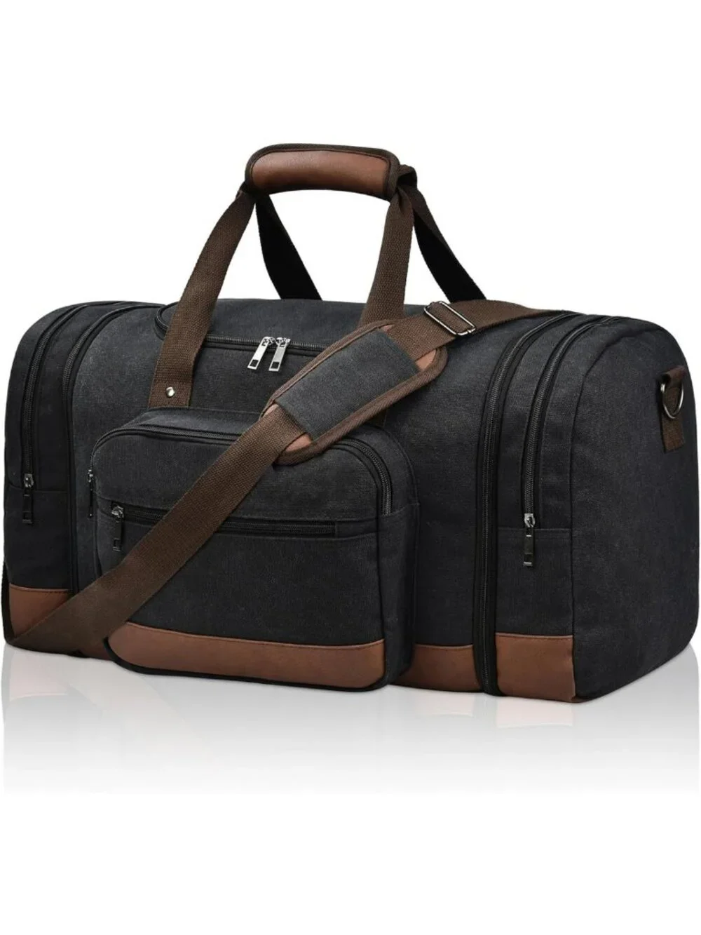 50L Expandable Canvas Duffle Bag - Large Capacity, Multiple Pockets