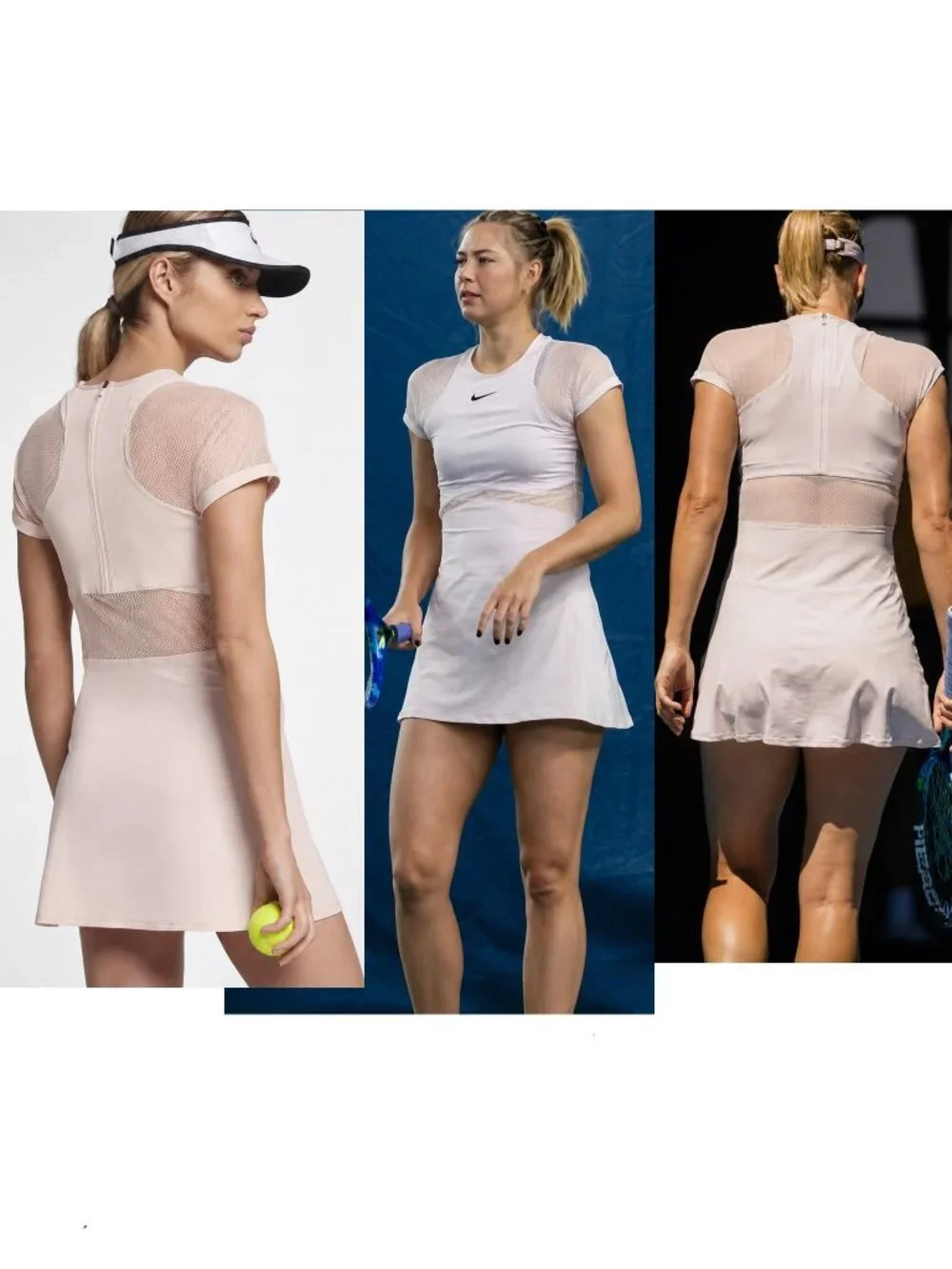 Nwt Nike Flirty Maria Sharapova Tennis Dress w/ ZIPPER S Small - Barely Rose