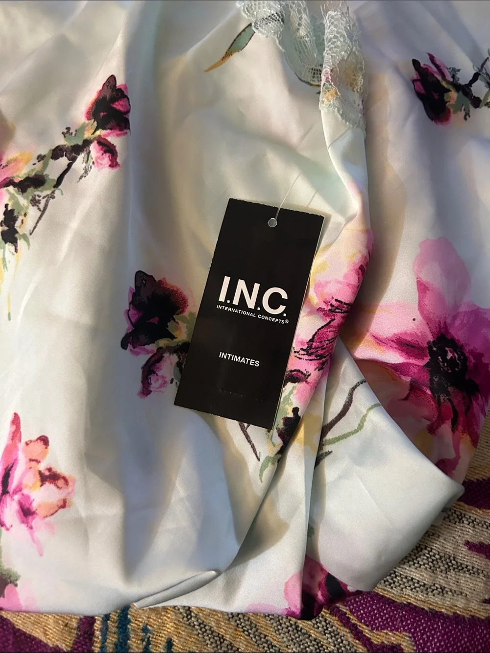 NWT Plus Size Chemise in mint color and floral print by INC by Macys