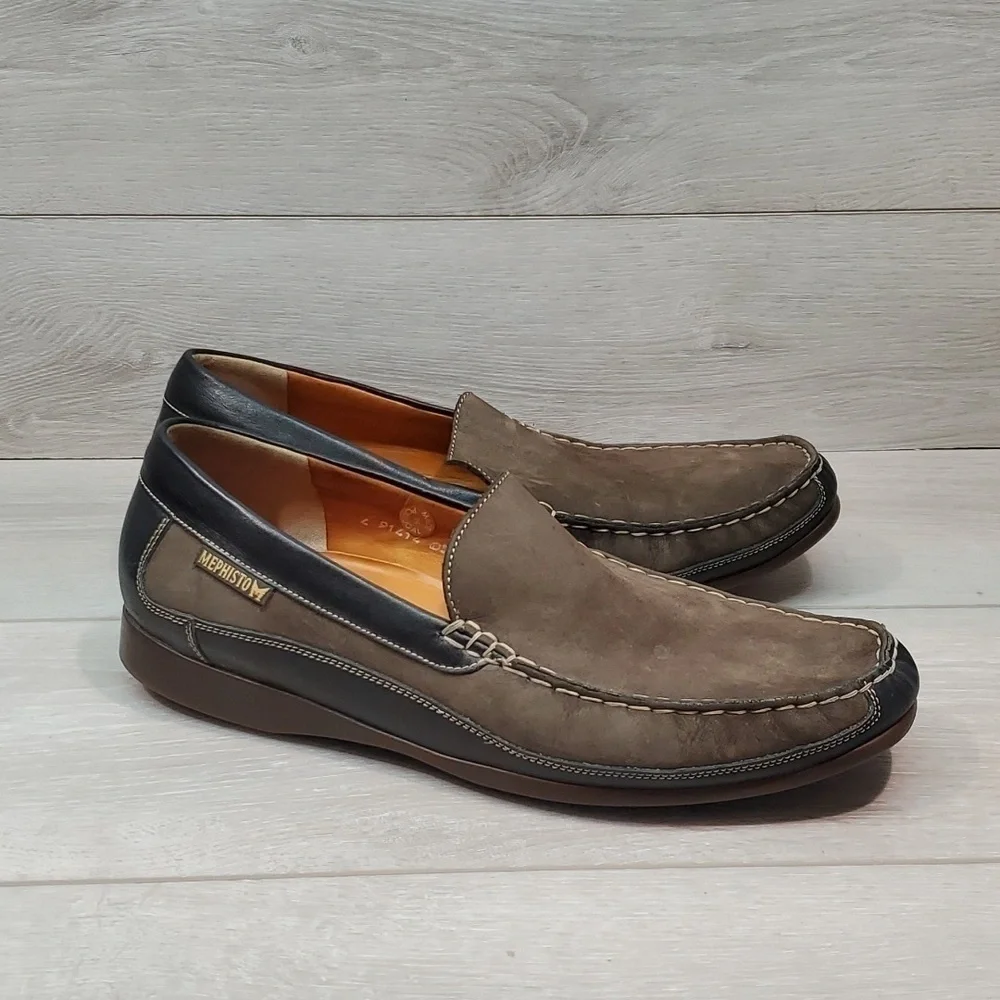 Mephisto Mens Cool Air Leather Moccasin 91414 Loafer Slip on shoes sz US 12