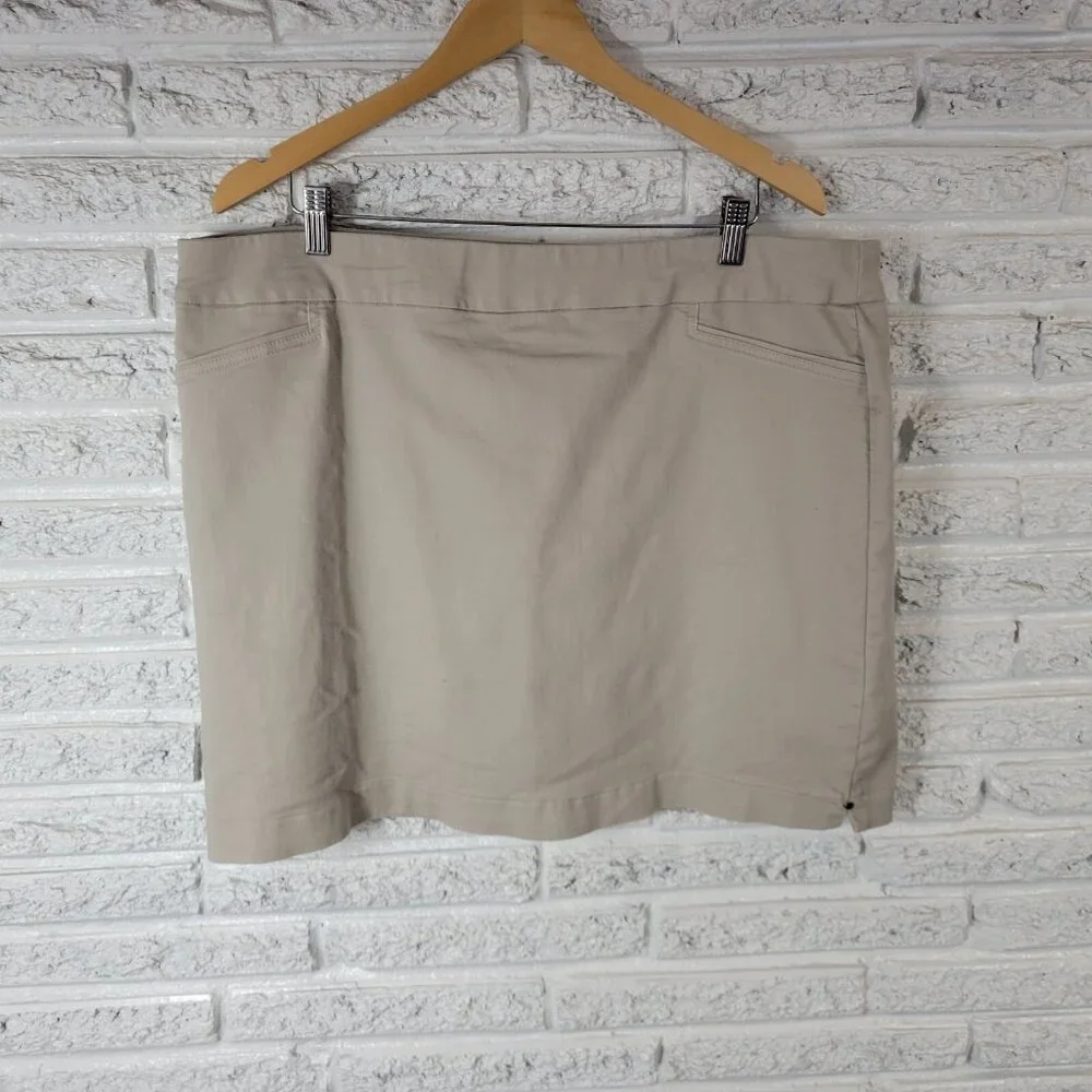 Croft Barrow Women Skort 20 Plus Shorts Skirt Beige Pull On Casual C2E