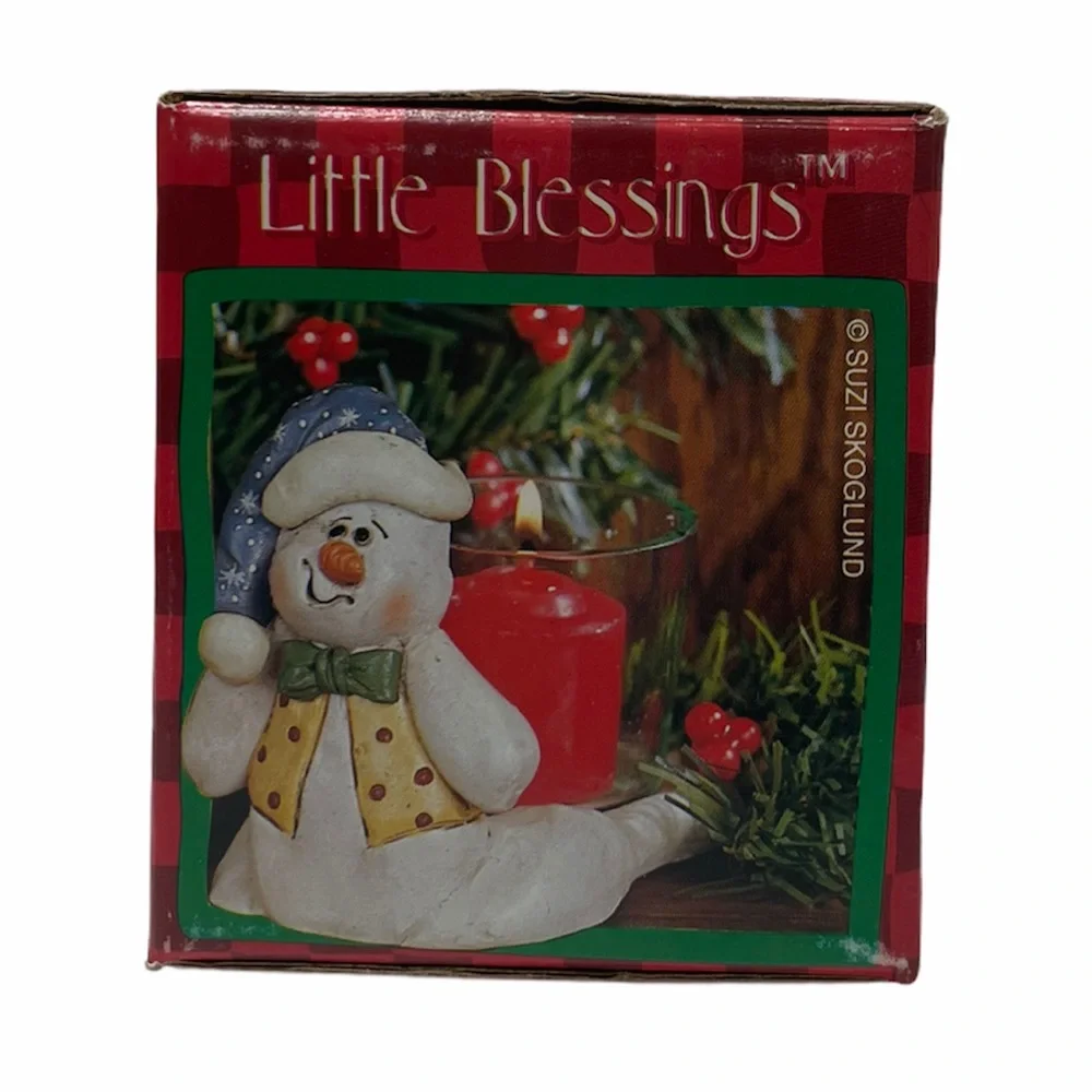 Snowman Candle Holder Little Blessings Decoration Gifts Christmas Ornaments
