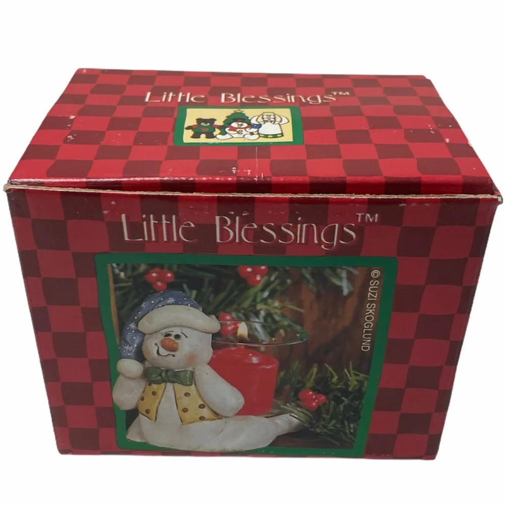 Snowman Candle Holder Little Blessings Decoration Gifts Christmas Ornaments