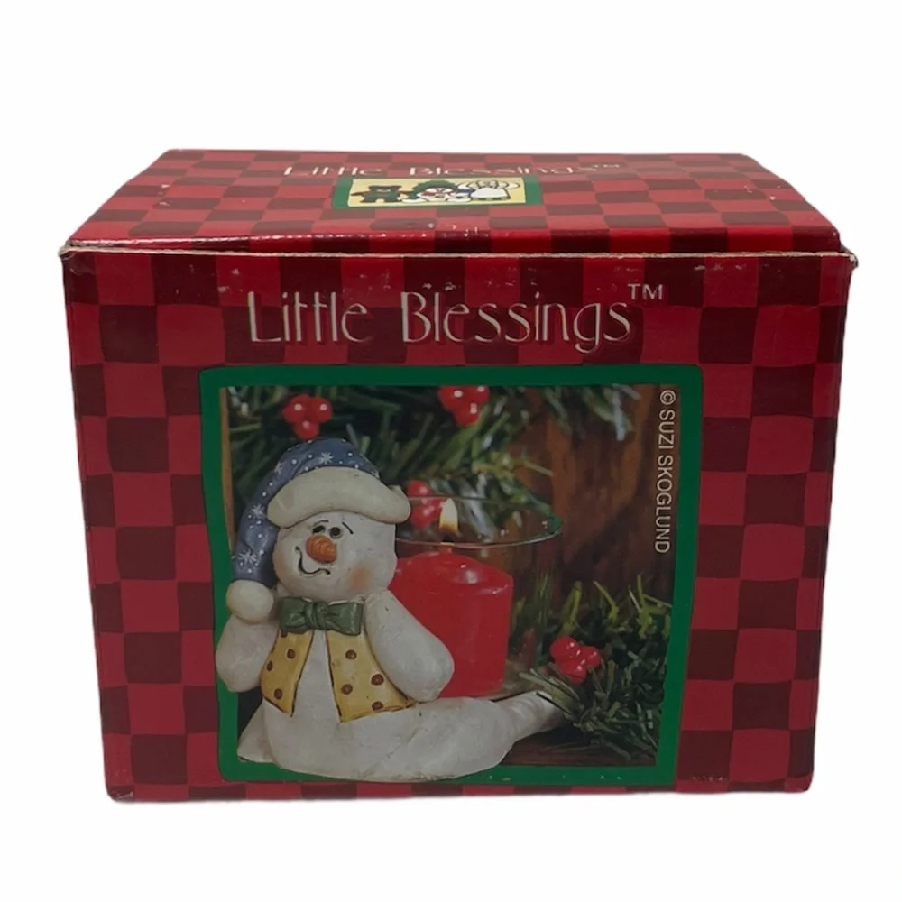 Snowman Candle Holder Little Blessings Holiday Decorations Gifts Ornaments