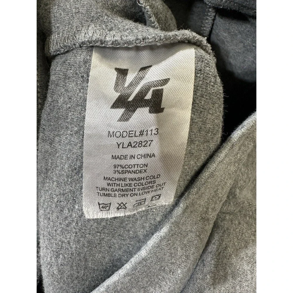 YoungLA Model #113 Men’s L Gray Knit Drawstring Athletic Shorts Pockets YLA2827