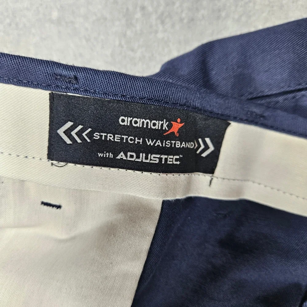Aramark Authentic Mens Navy Blue‎ Cargo Shorts Stretch Waist Adjustec 46R GP0730