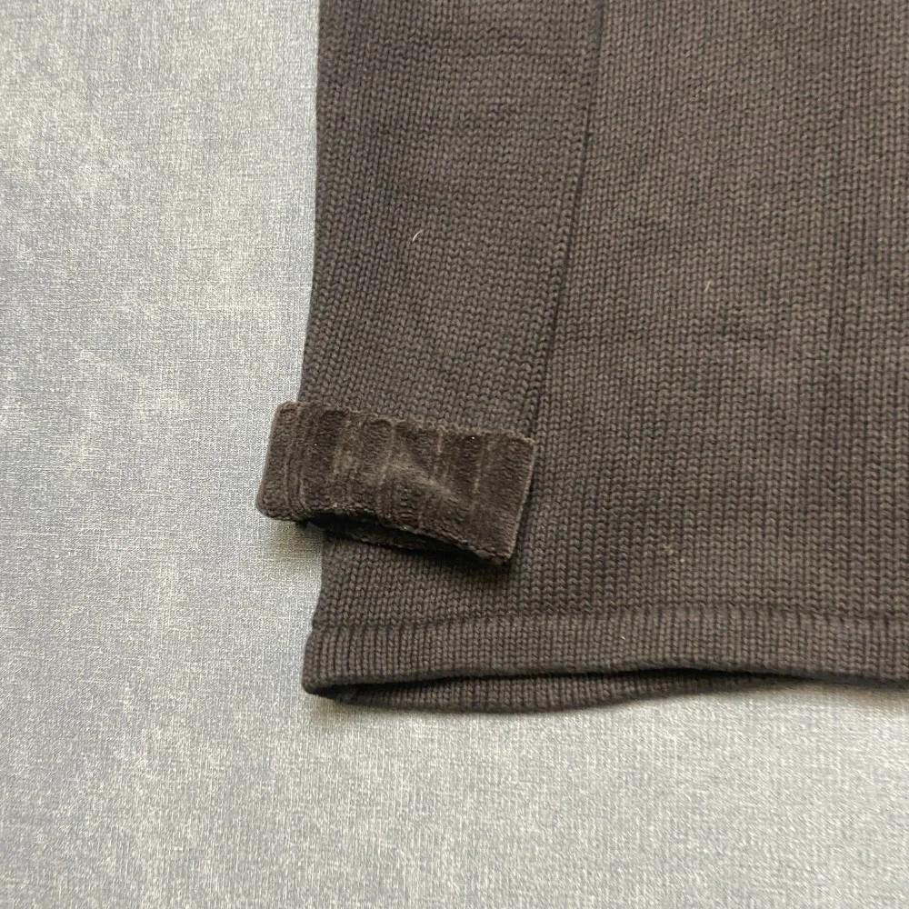 Vintage Tommy Hilfiger Sweater Mens S Black Diamond Mock Neck Knitted Full Zip