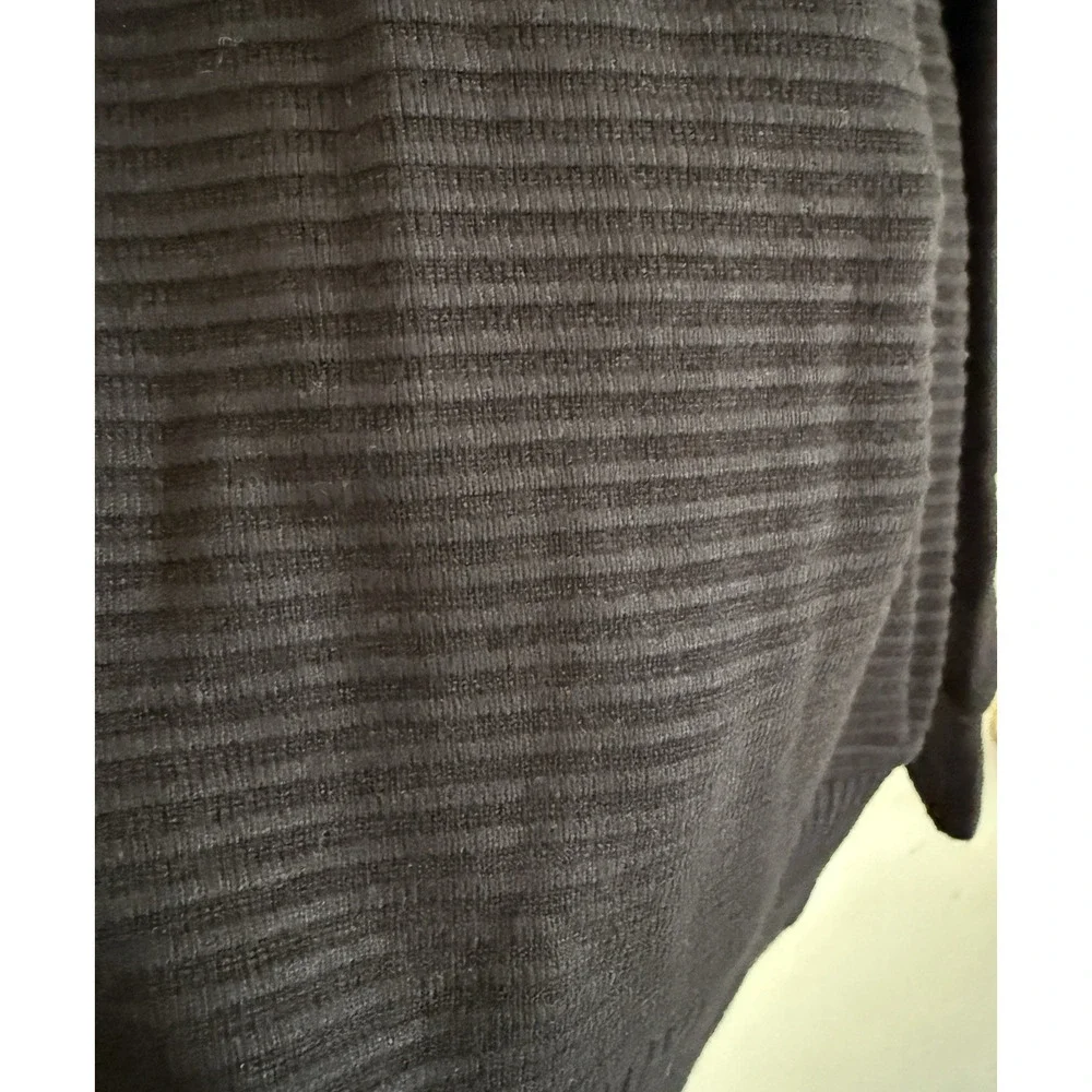 Simply Vera Pullover Stretchy Ribbed Sweater 3/4 Sleeve Black Warm Cozy Cabin XL