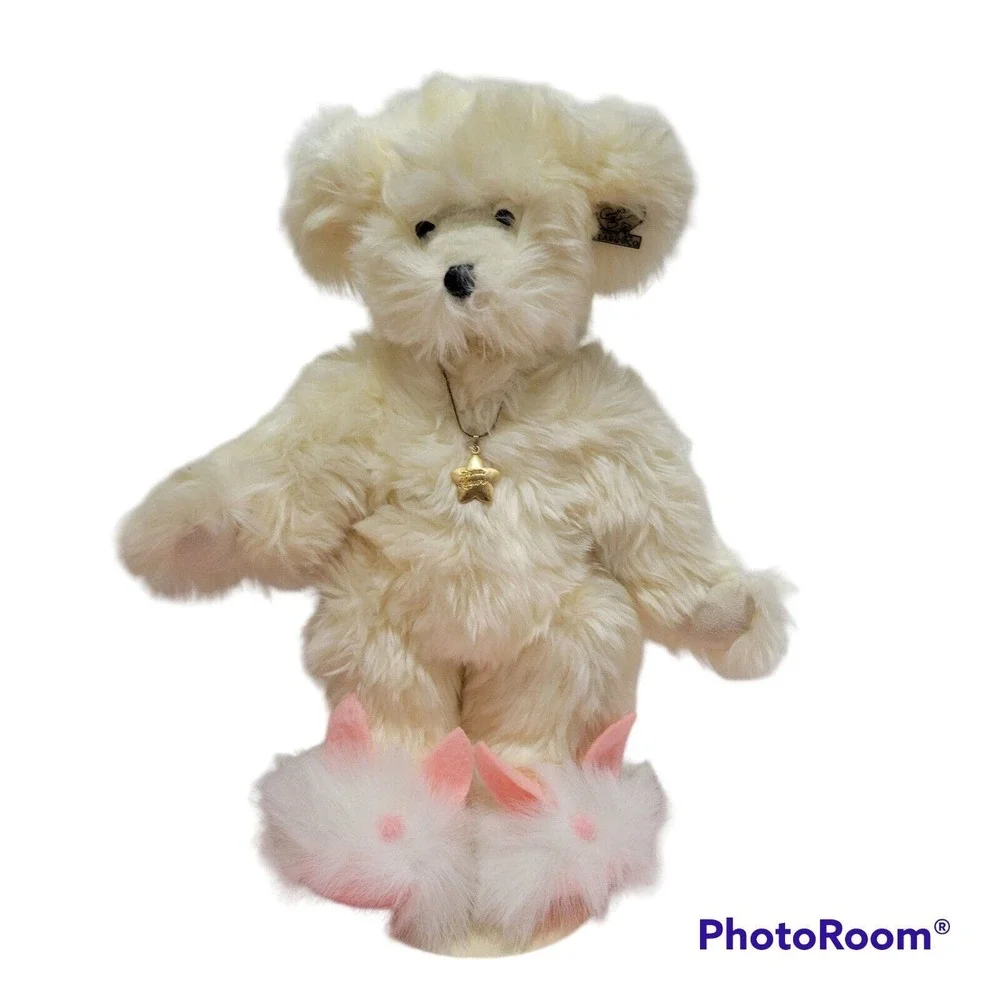 Annette Funicello Jointed White Teddy Bear Bunny Rabbit Slippers Heart Chain 13