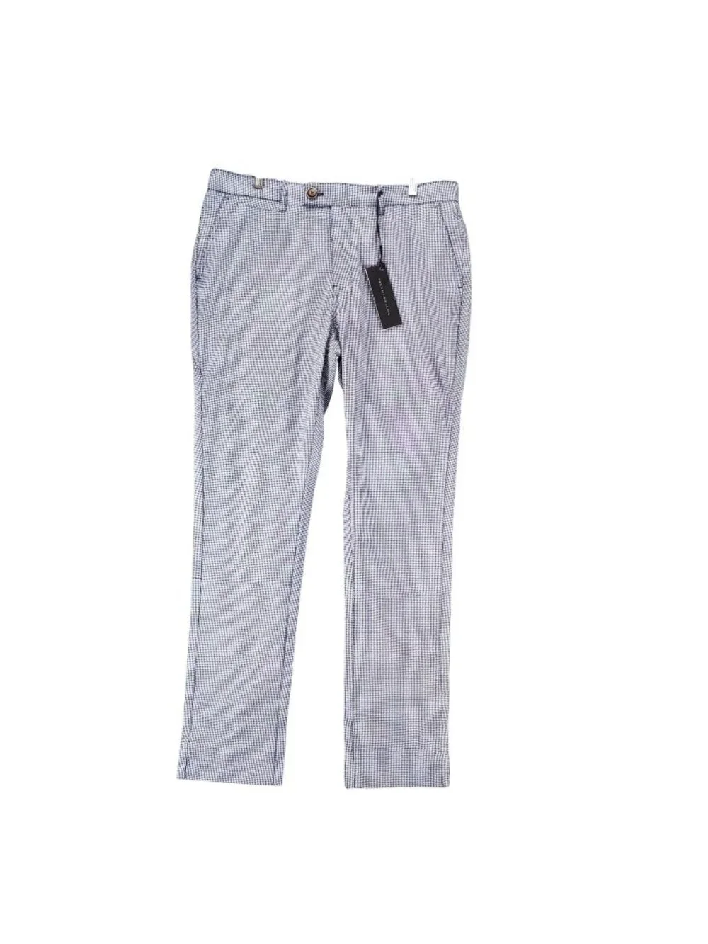 Nifty Genius Pants Mens 34x32 Blue Plaid High Rise Trouser *NWT*