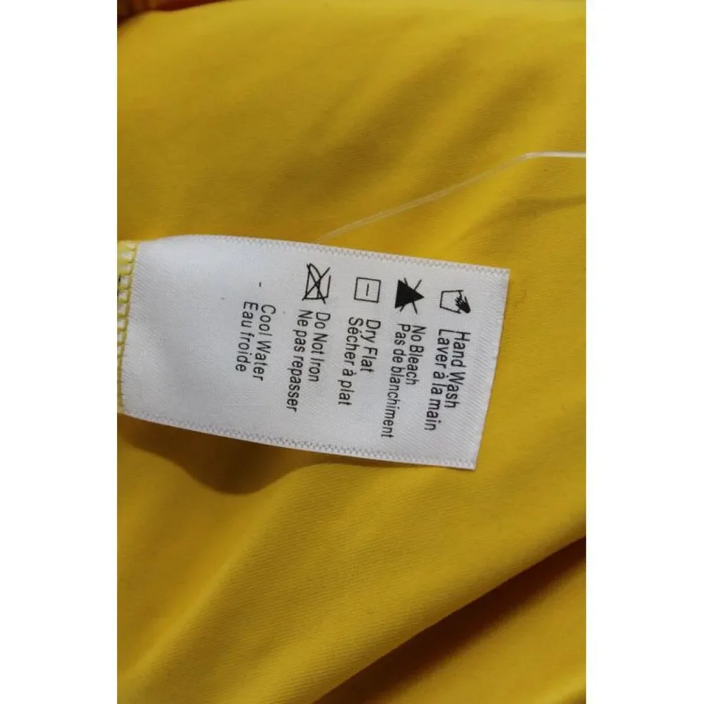 L Space Womens Barlette Bikini Bathing Suit Bottom Marigold Yellow Size Large