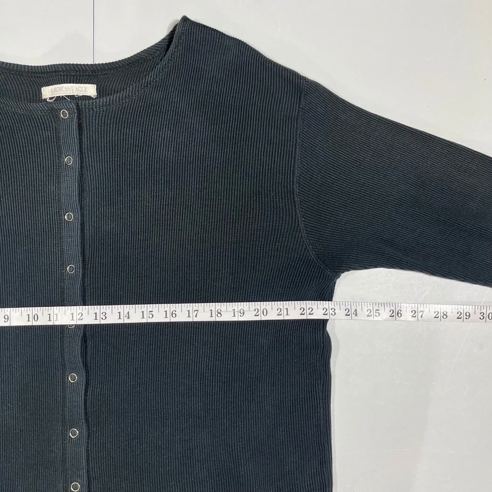 American Eagle Y2K Ribbed Snap Front‎ Oversized Cardigan Shirt Womens Large 90s