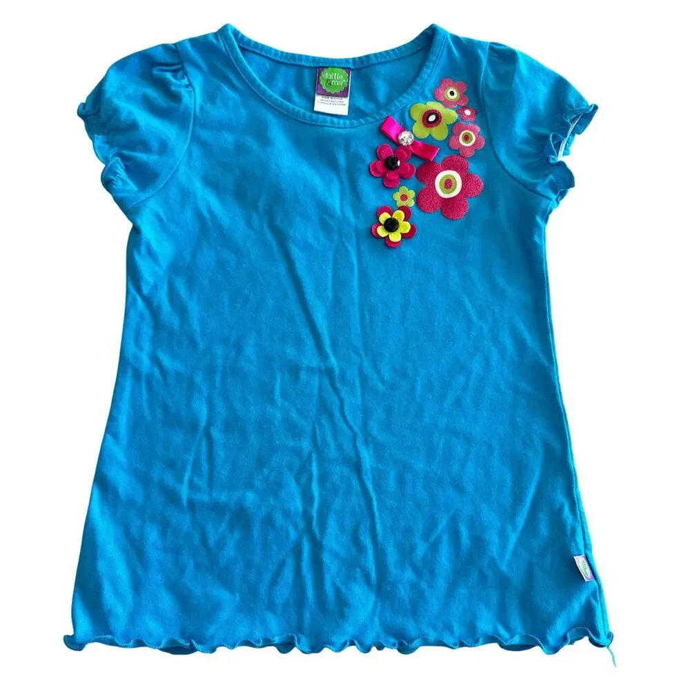 Dolly and Me Blue Floral T-Shirt - Girls Size 8