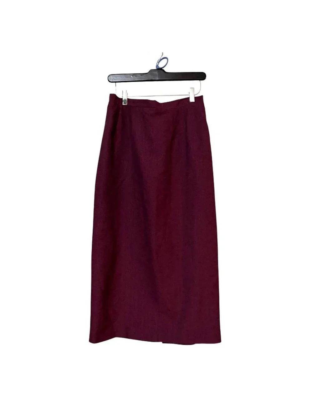 Vtg Sag Harbor Womens Midi Skirt Burgundy Size 10 Elastic Waist Made In Cambodia