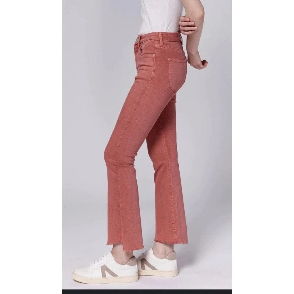 DEAR JOHN‎ JEANNE FLARE JEAN TERRACOTTA SALMON RED  WOMEN'S SIZE 30