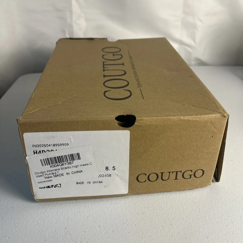 Coutgo Black‎ Velvet Bow Pumps Pointed Toe D'Orsay Stiletto Heels Size 8.5 NIB