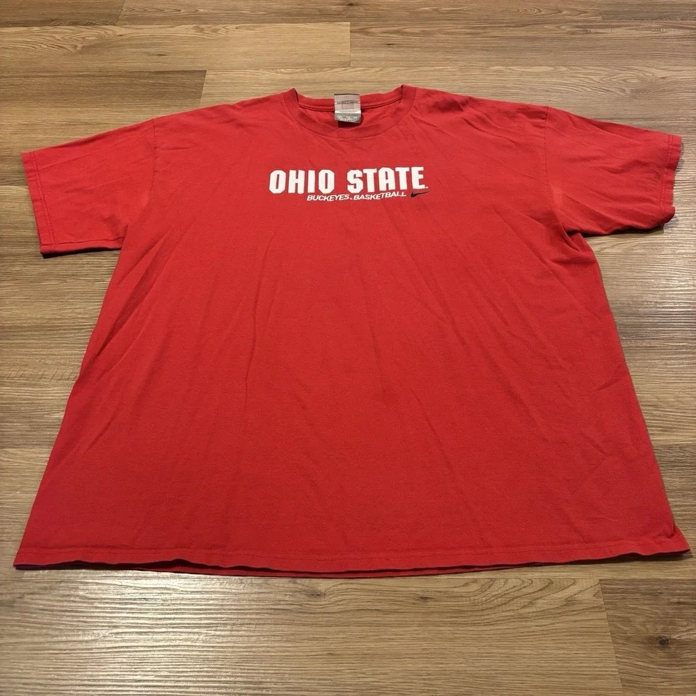 VTG Ohio State Buckeyes Basketball T-Shirt Men's‎ 2XL Nike Team Double Sided Tee