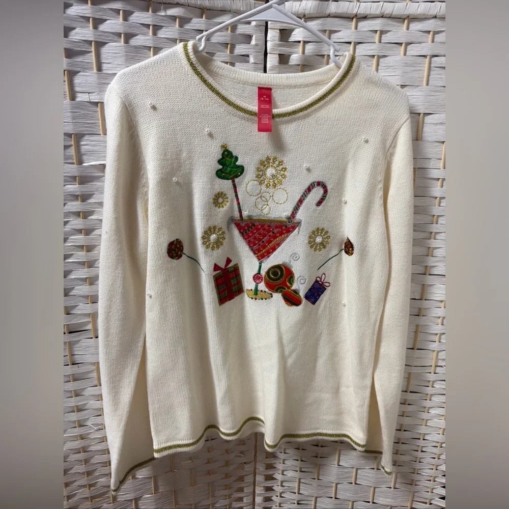 Martini Embellished Ugly Christmas Sweater‎