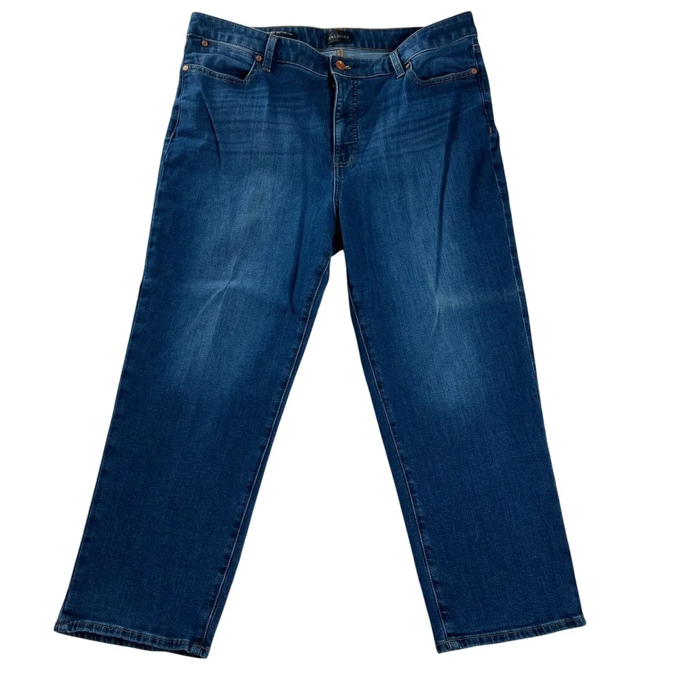 Talbots Straight Leg Crop Jeans‎ Blue Denim Stretch Mid Rise Womens 16