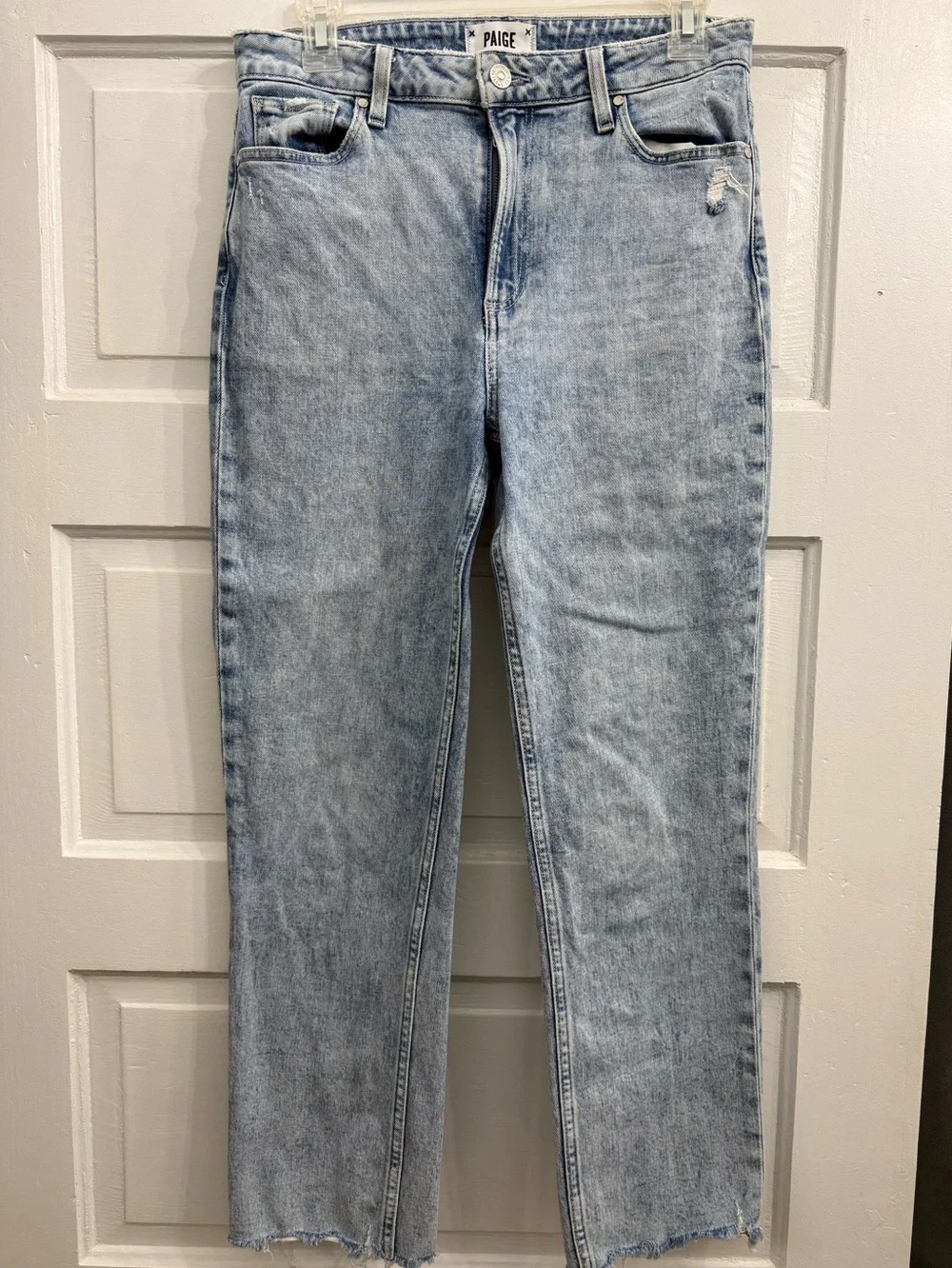 PAIGE Light Wash Straight-Leg Jeans