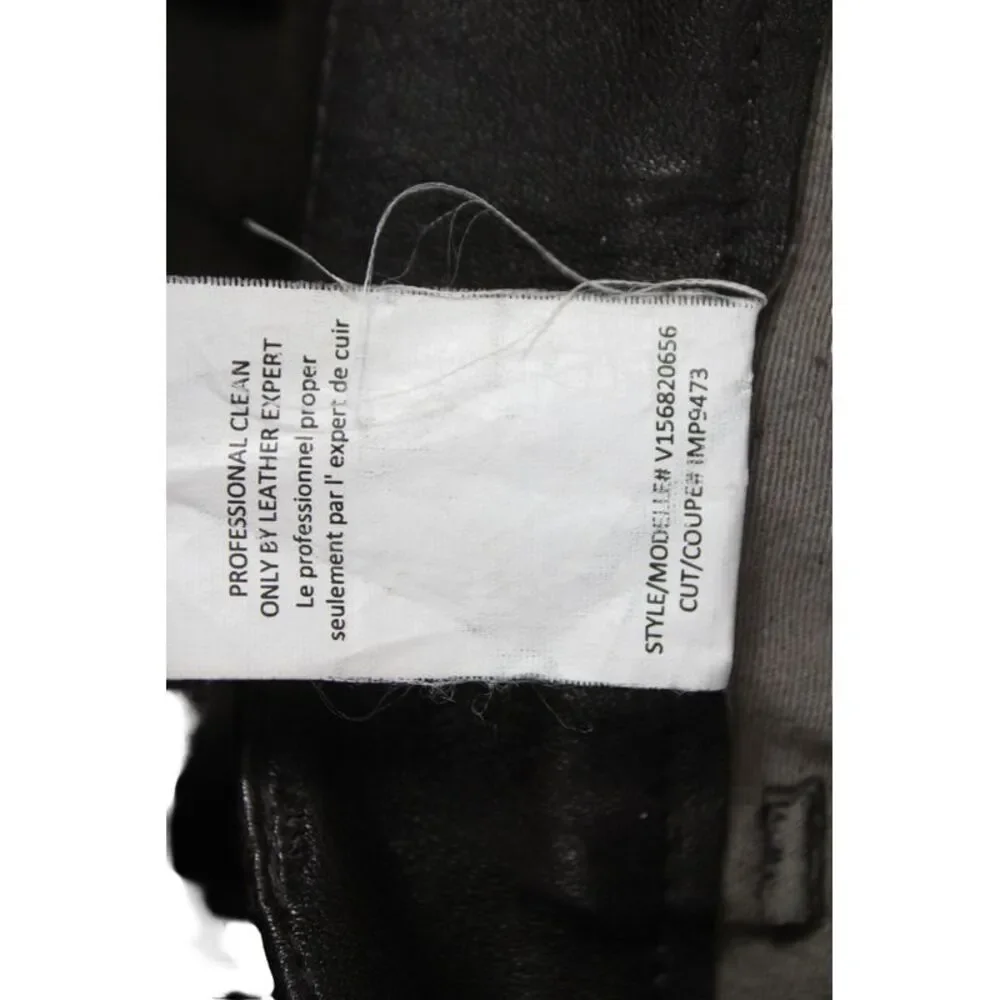 Vince Womens Ankle Leather Pants Brown 32 Inseam Button Closure Size 6