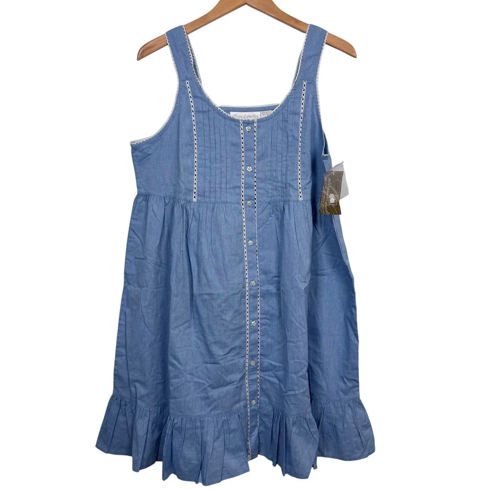NWT Gilligan OMalley L Babydoll Sleep Dress Nightgown Cotton Cottagecore Grandma