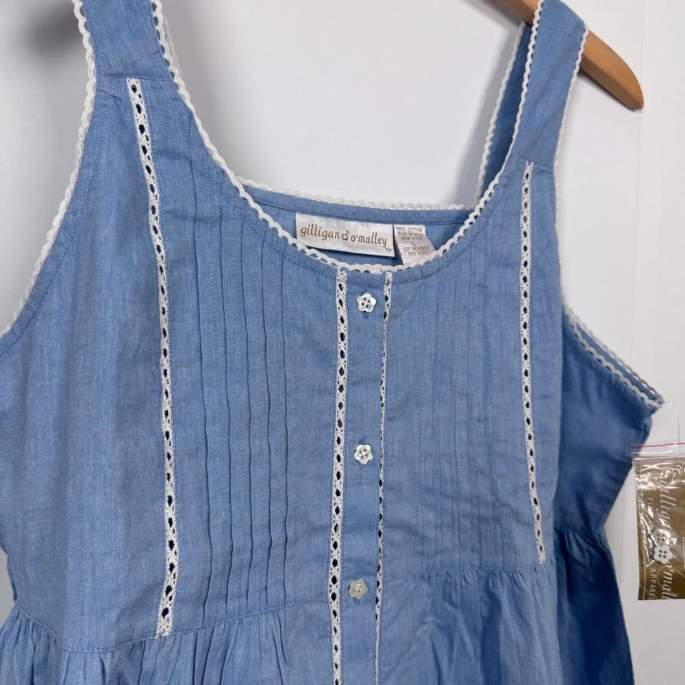 NWT Gilligan OMalley L Babydoll Sleep Dress Nightgown Cotton Cottagecore Grandma