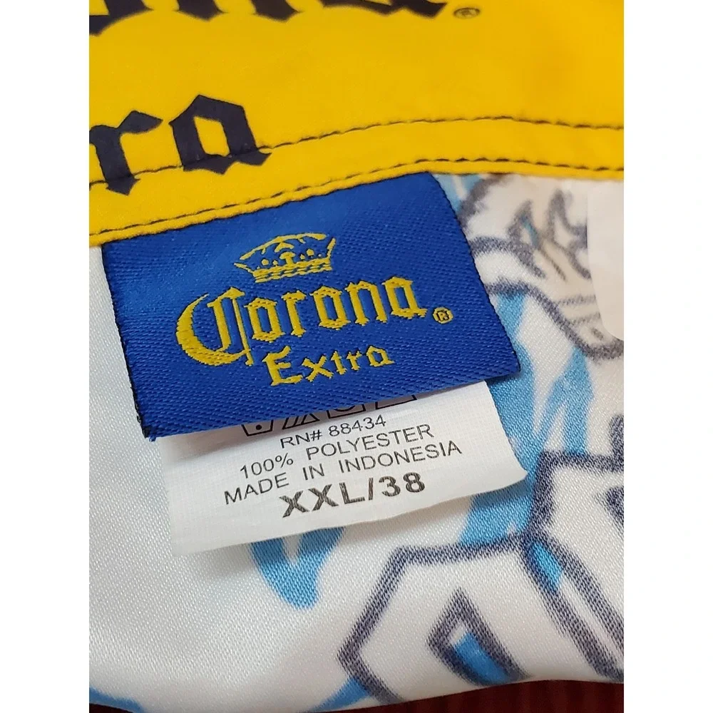Corona Extra Men Shorts XXL/38 White Swimwear Floral Corona Logo Board Shorts
