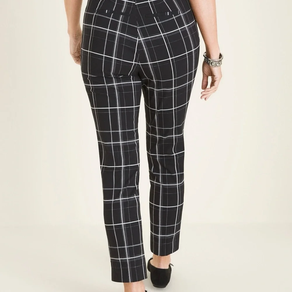 Chico’s‎ So Slimming Briggitte Plaid Women's Ankle Pants Size 00R (US 2R)