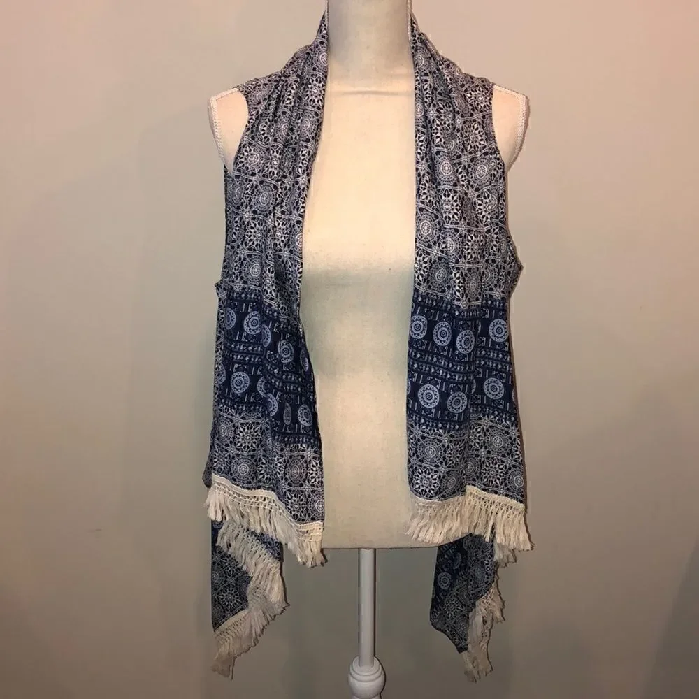 melrose and market boho fringe vest NWOT