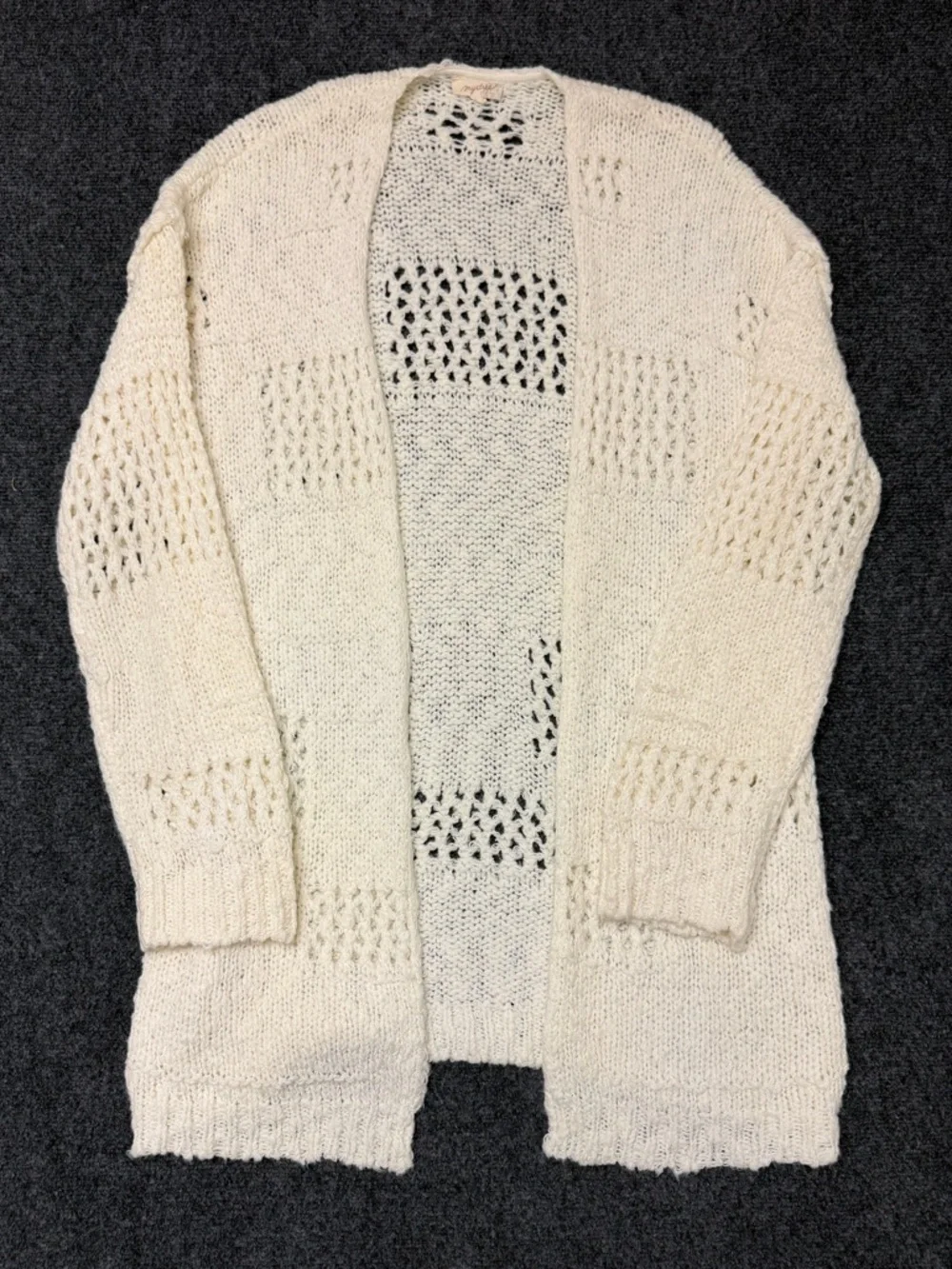 Y2K Cream‎ Knit Cardigan Lightweight Womens Sweater Minimalist