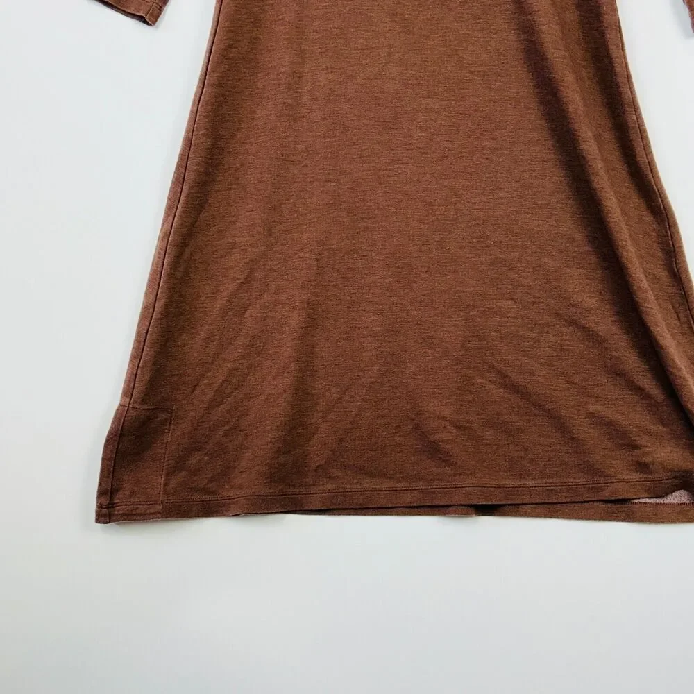 Toad & Co Brown Camping Dress 3/4 Sleeve Small Scoop Athleisure Brown Lyocel‎