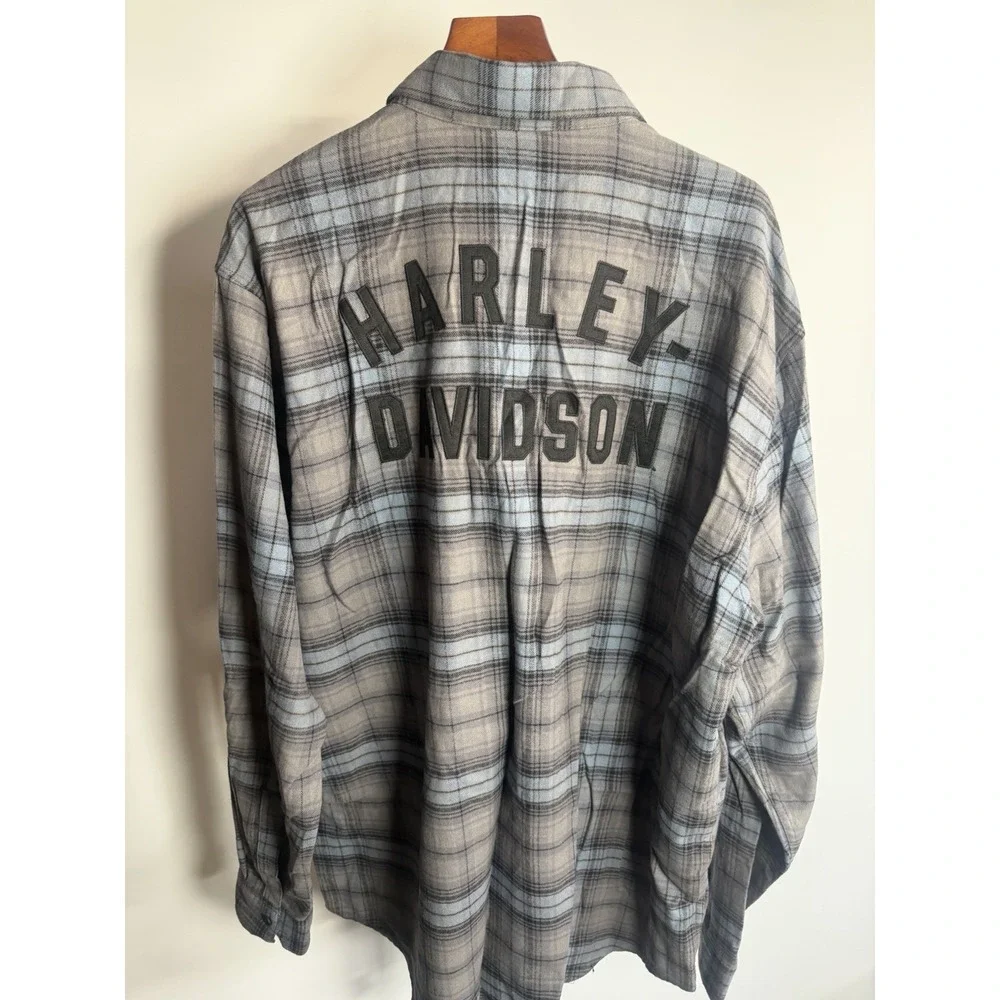 Long Sleeve Harley Davidson Flanel 2XL Garage Work Shirt