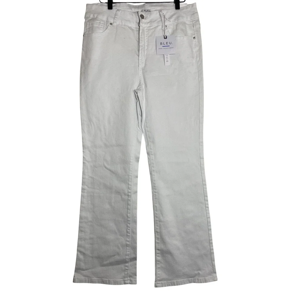 Bleu Bootcut Jeans Womens 14 White NWT Stretch Mid Rise BWW15001