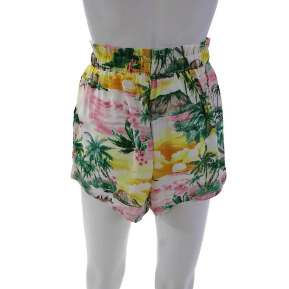 BB Dakota Womesn Novelty Print Two Pocket High-Rise Shorts Multicolor Size XS