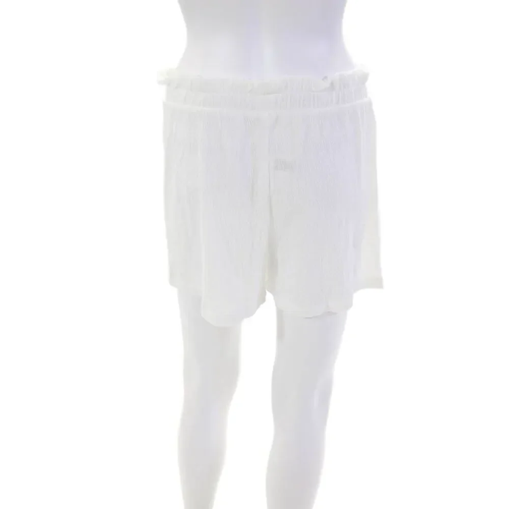 You Say Womens V-Neck Ruffle Trim Taank Top And Shorts Pajama Set White Size L