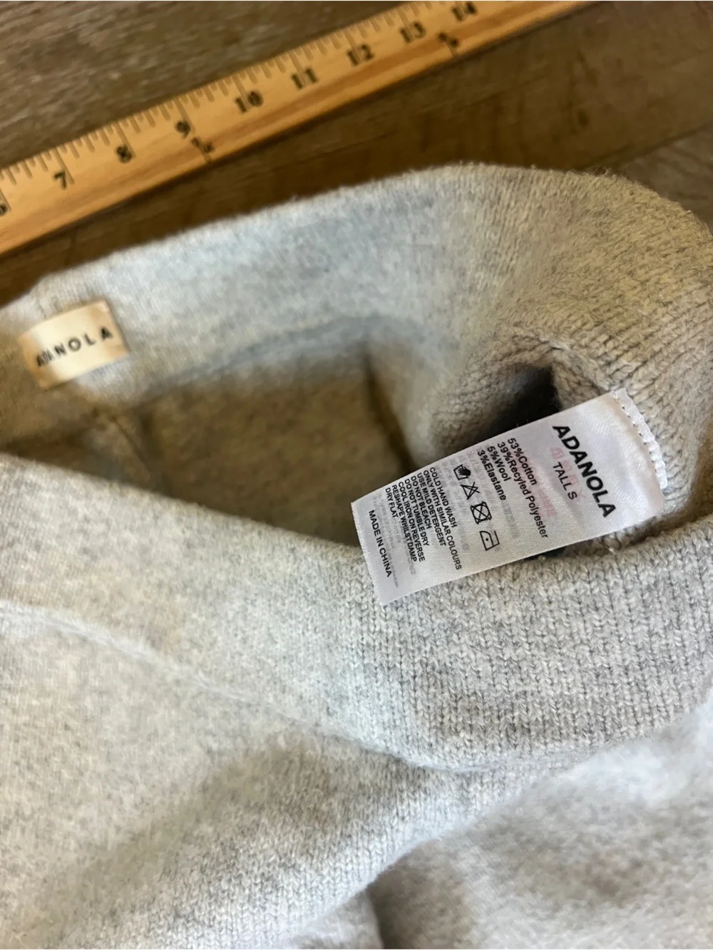 Adanola Varsity Knit Straight Leg Sweatpants in Grey and Navy