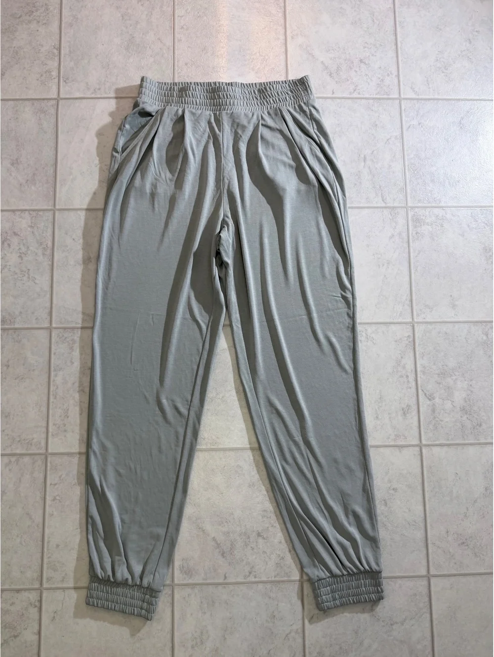 Express Women's Light Gray Elastic Waist Jogger Pants Size S