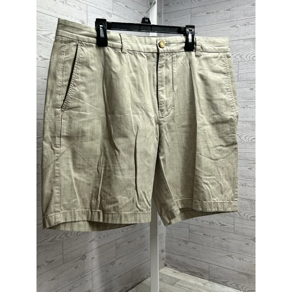 Vineyard Vines Stretch Breaker Khaki Shorts Mens 34 Golf‎ Pockets 100% Cotton