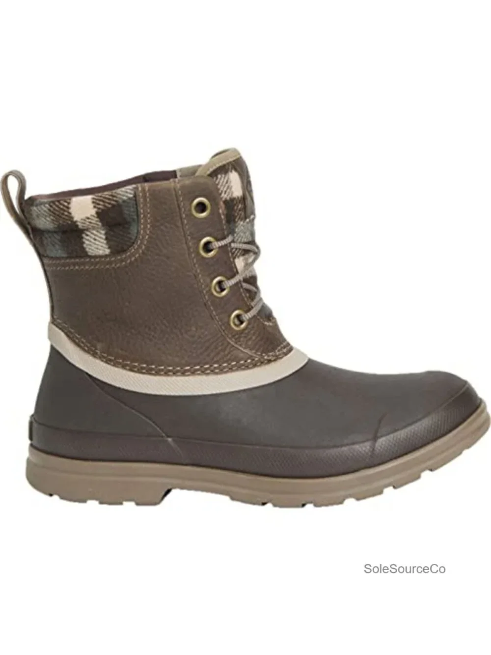Women's Leather Duck Boot Waterproof Lace-Up Winter