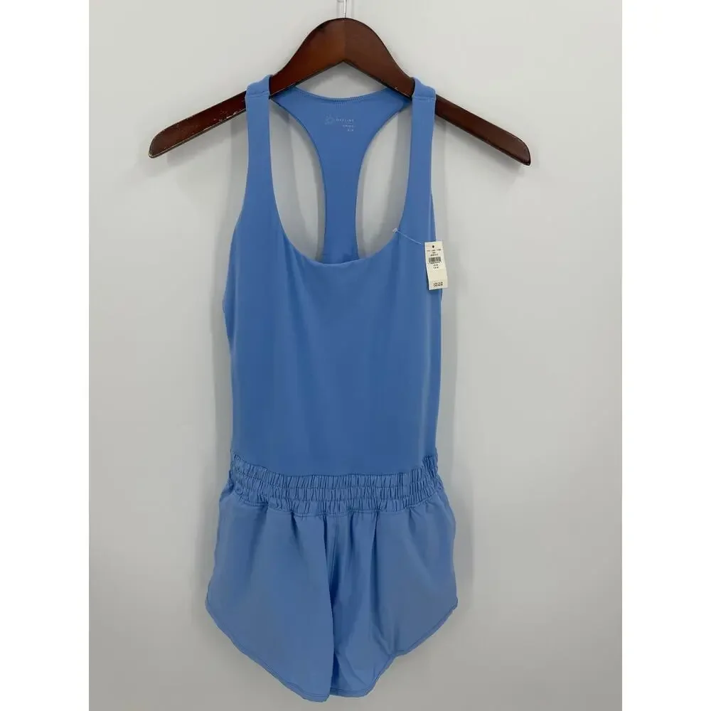 Aerie Offline Real Me Hot Stuff Romper Blue Racerback Athletic NWT Size Medium