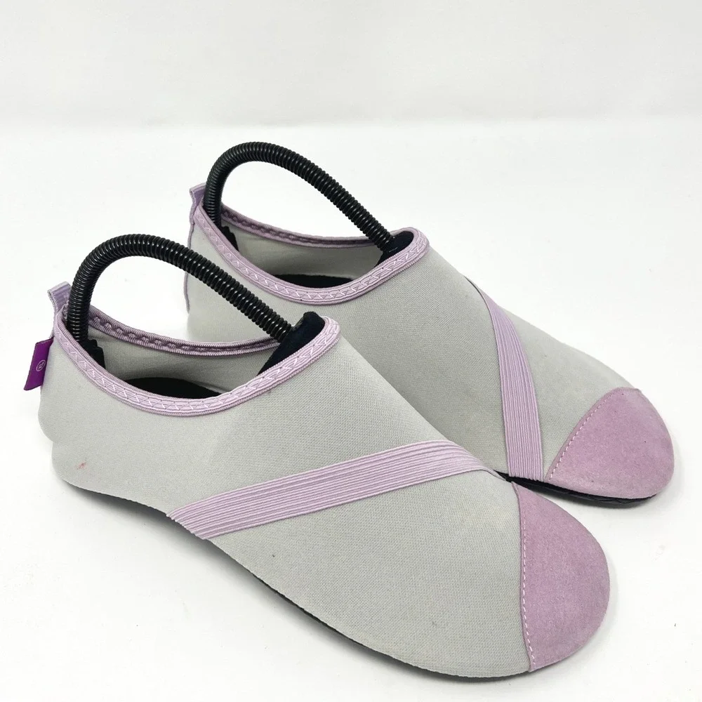 FitKicks Live Well Women‎ XL Foldable Barefoot Yoga Comfort Shoe Slip On Purple