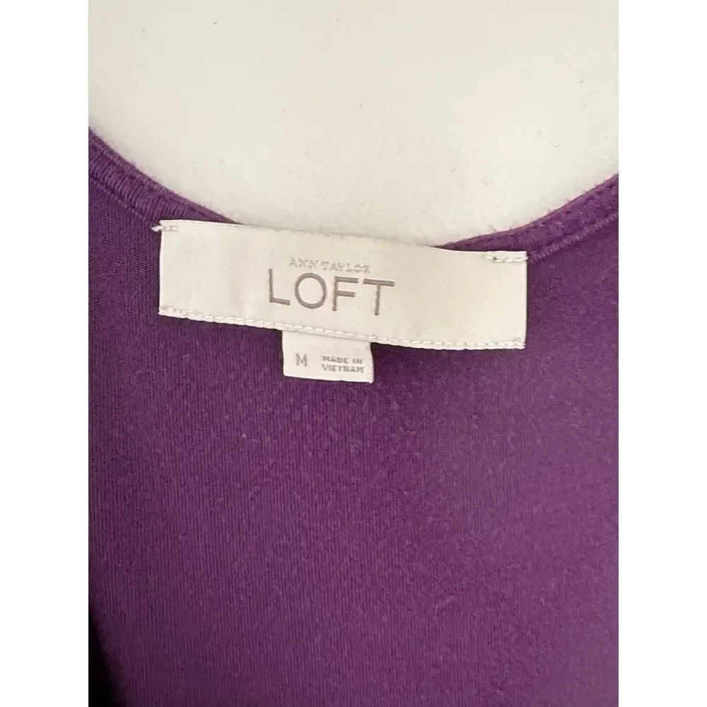 LOFT purple ruffle