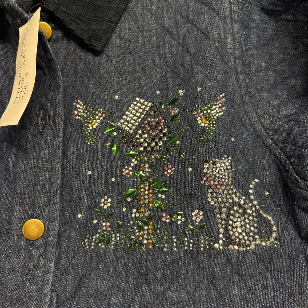 Rainbow quilted denim